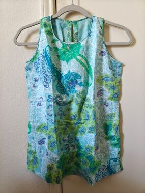 100%Cotton Printed With Shades Of Ocean Top With 100%cotton Lining